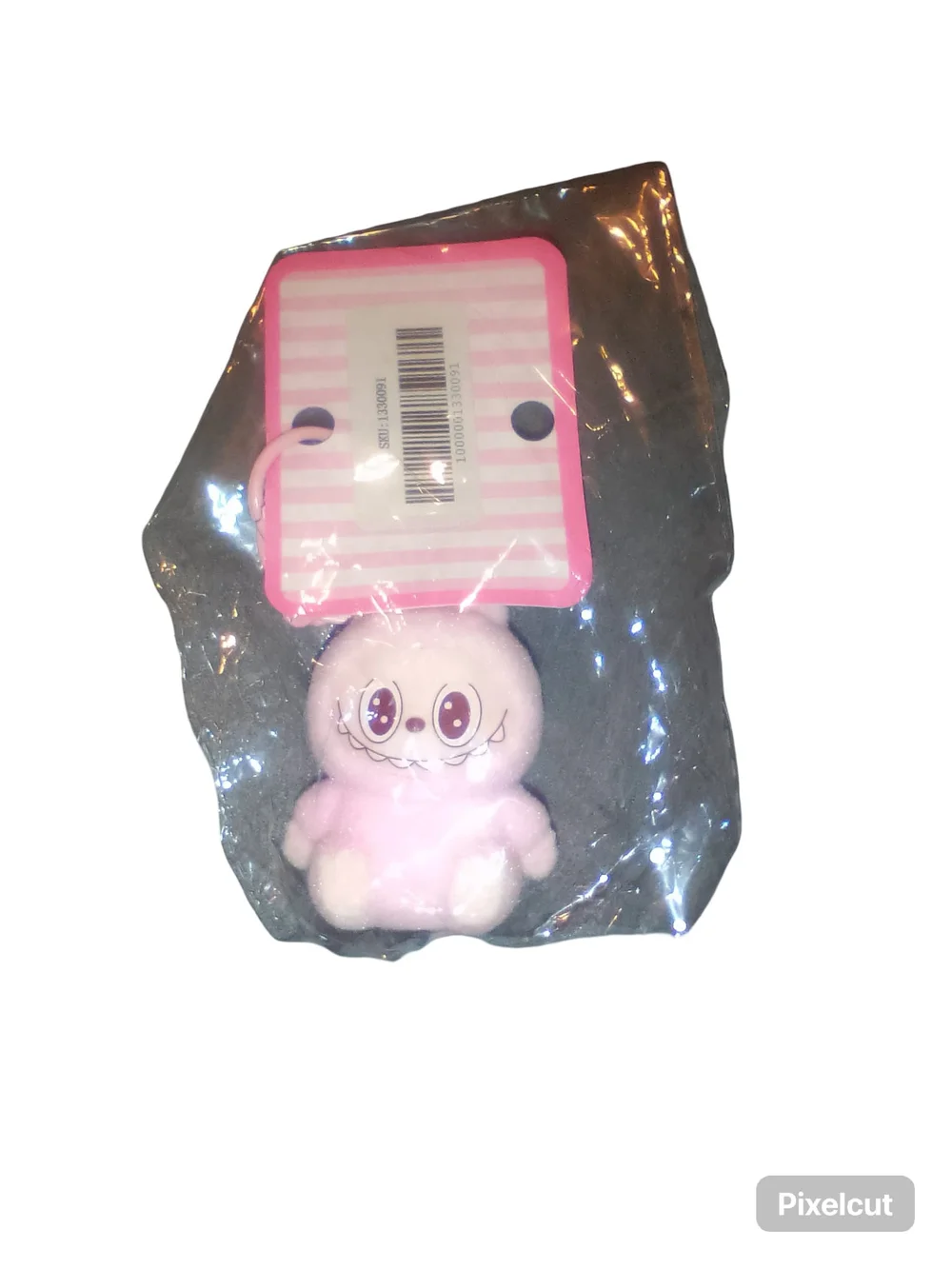 Plush Keychain & Accessories Set - Pink, Purple, White